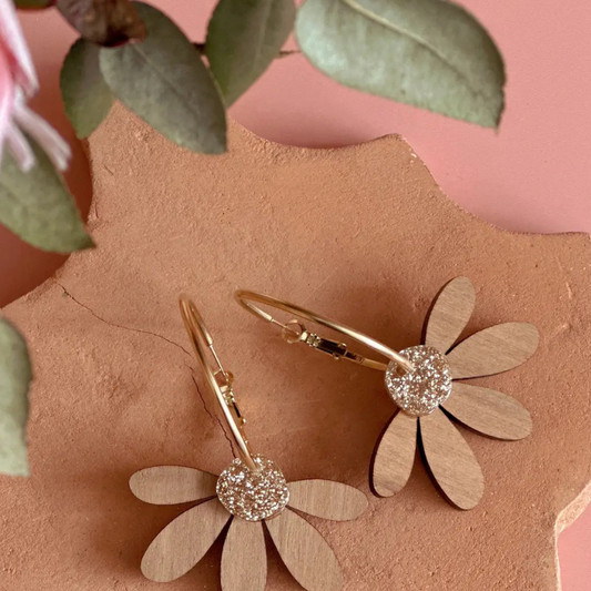 Jumbo Daisy Hoop Cherrywood