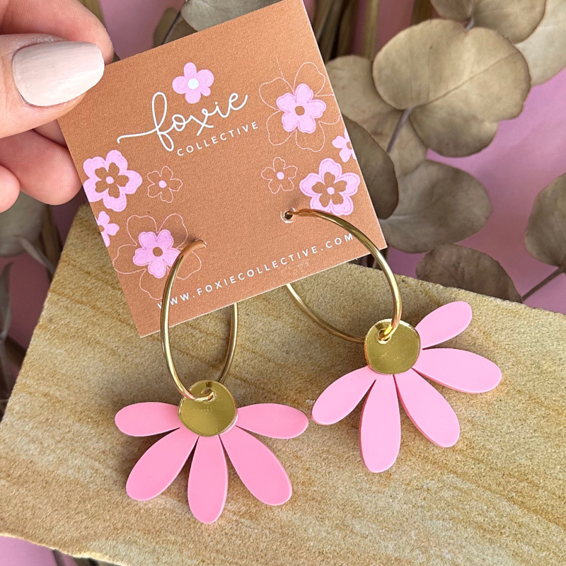 Jumbo Daisy Hoop Pink