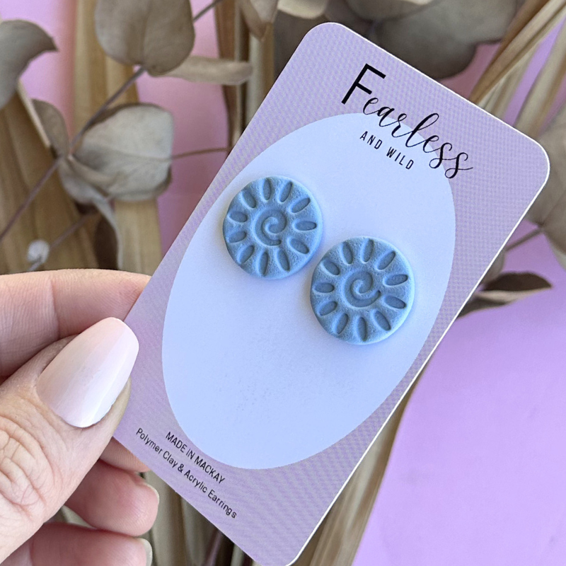 Alexia Statement Stud Sky Blue