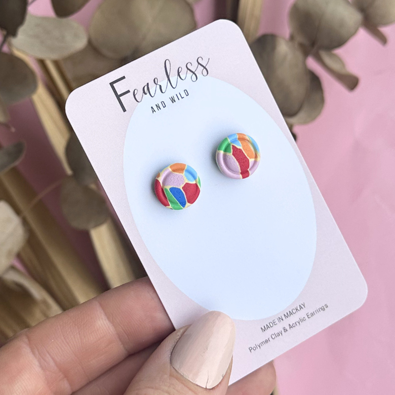 Confetti Mini Circle Stud