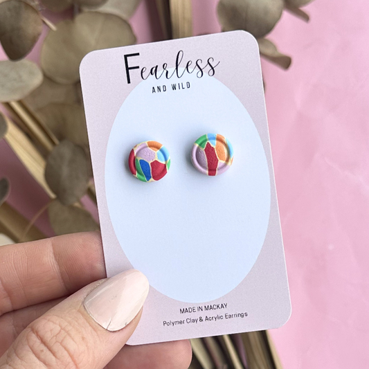 Confetti Mini Circle Stud