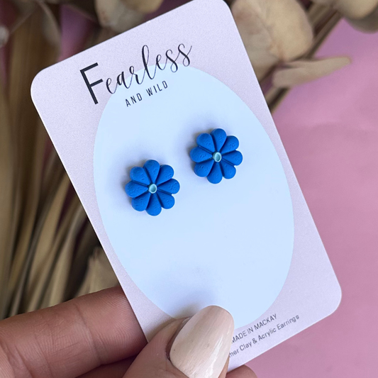 Cobalt Daisy Studs