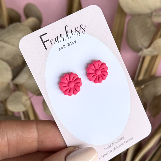 Hot Pink Bloom Studs