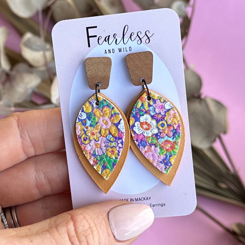 Iris Petal Leather Drop