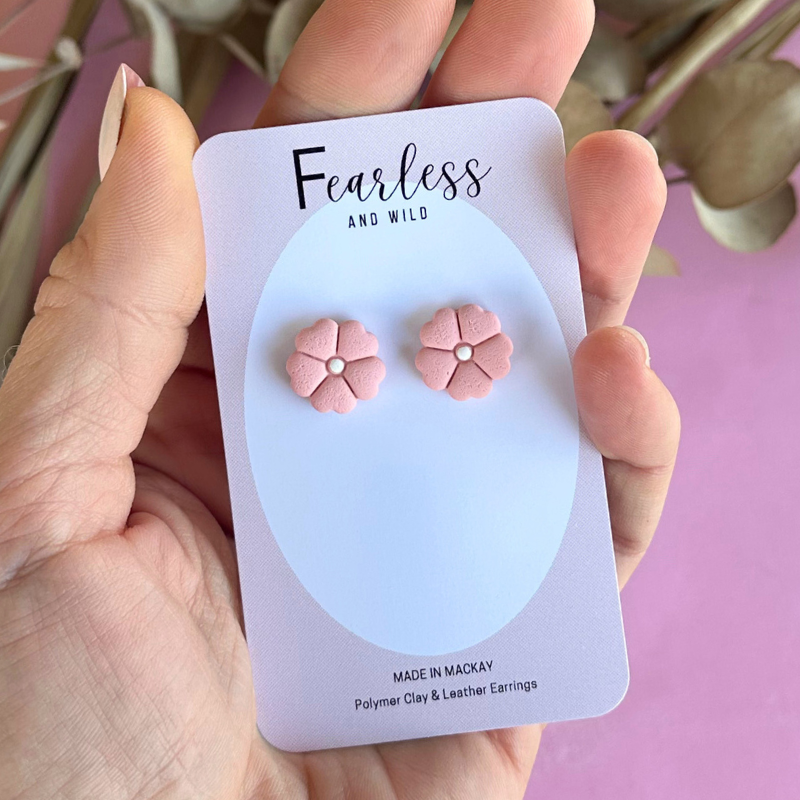 Soft Apricot Petal Studs