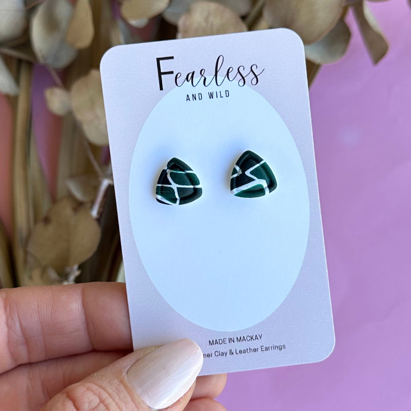 Forest Noir Triangle Stud