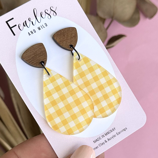 Tia Yellow Gingham Acrylic