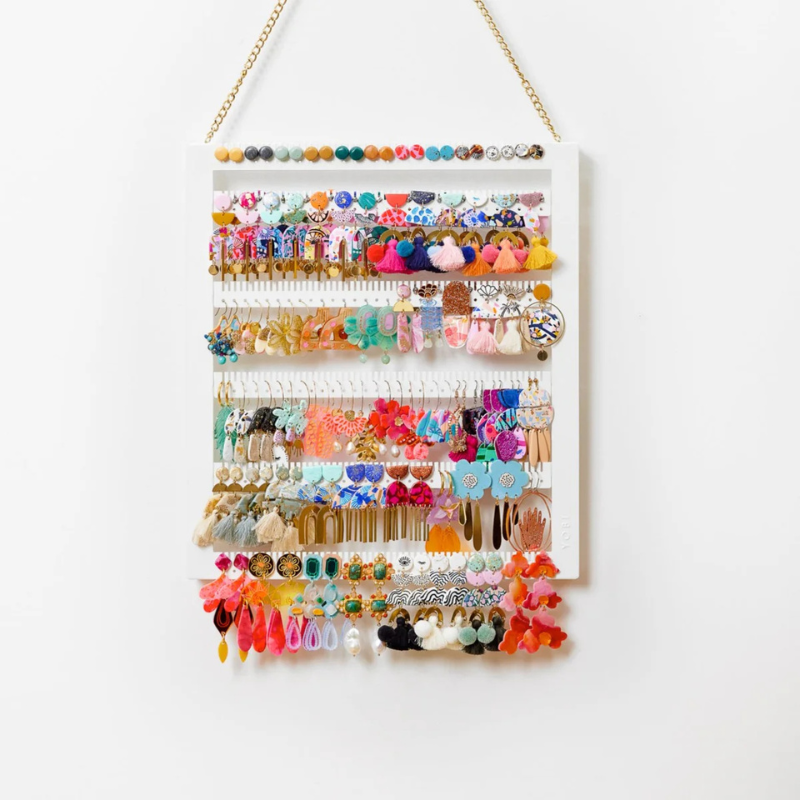 Hanging Adjustable Earring Holder - Luxe White