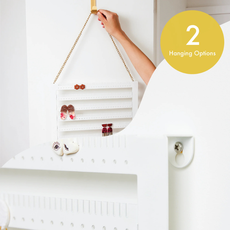 Hanging Adjustable Earring Holder - Luxe Black