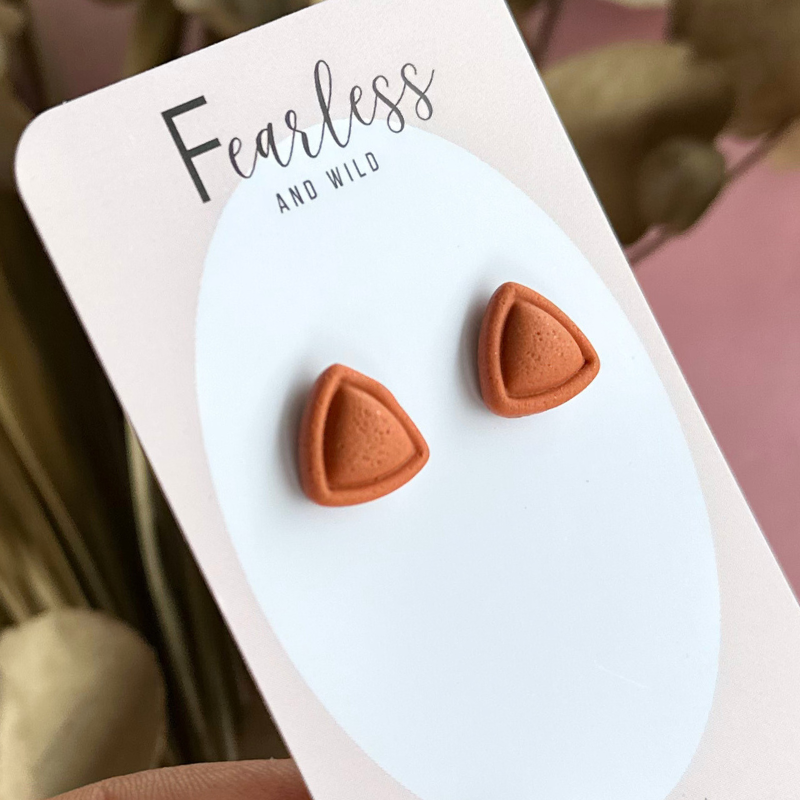 Burnt Orange Triangle Stud