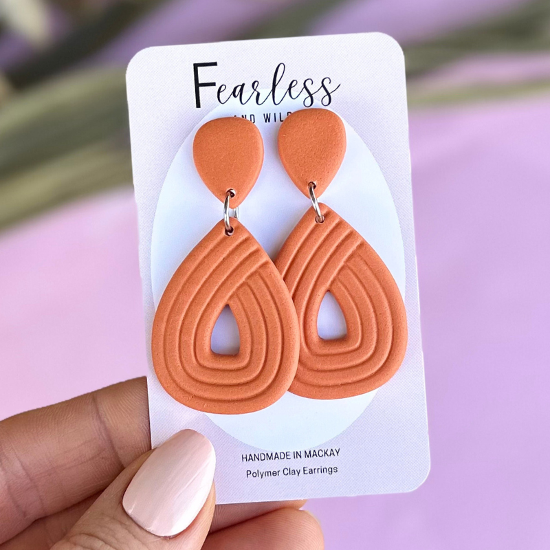 Burnt orange earrings discount