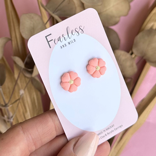 Soft Apricot Petal Studs