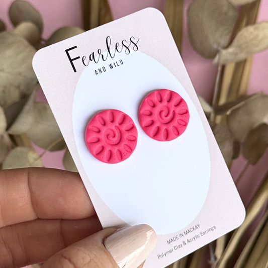 Alexia Statement Stud Hot Pink