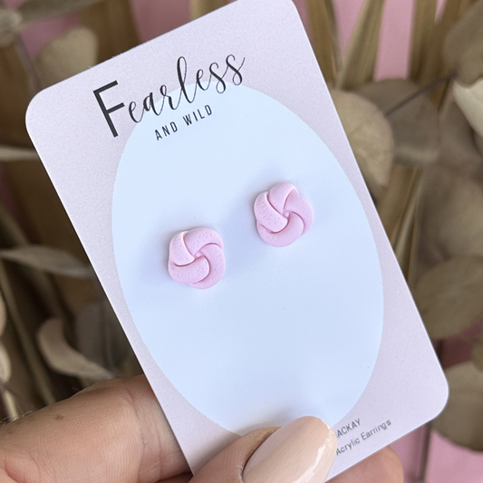 Soft Pink Knot Stud