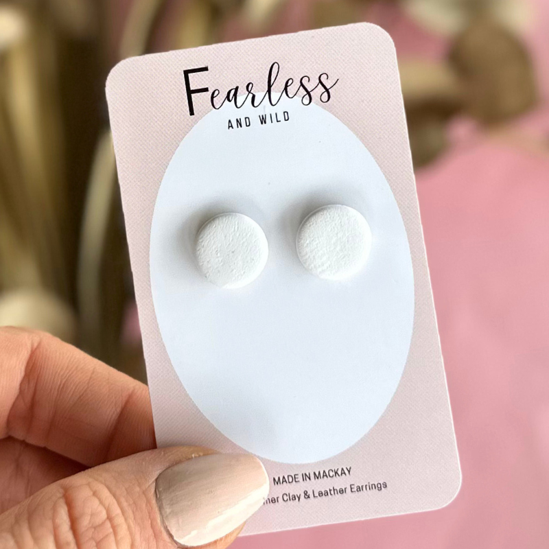 Round White Stud