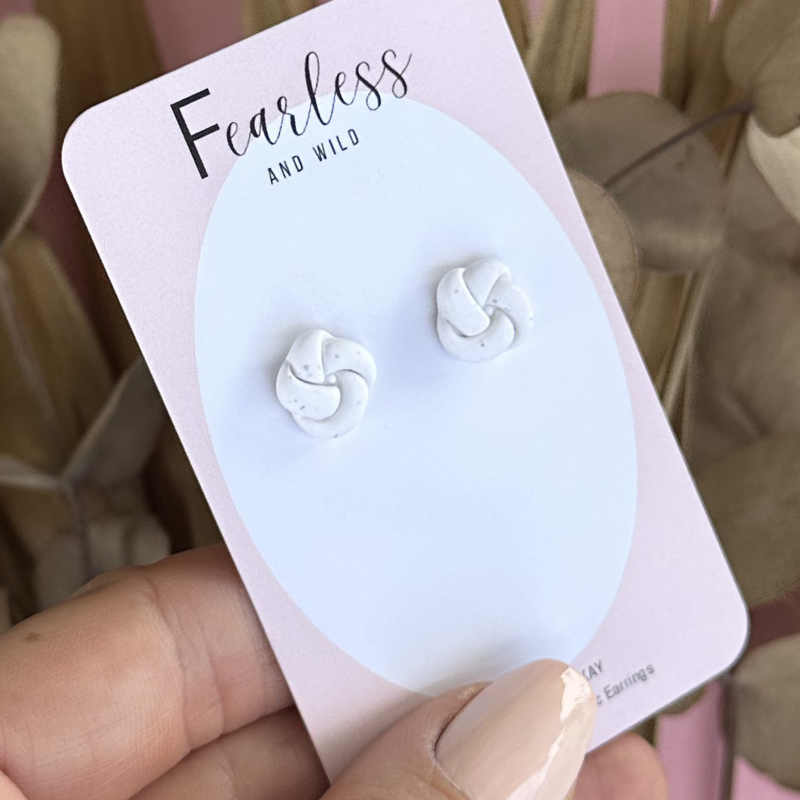 White Knot Stud