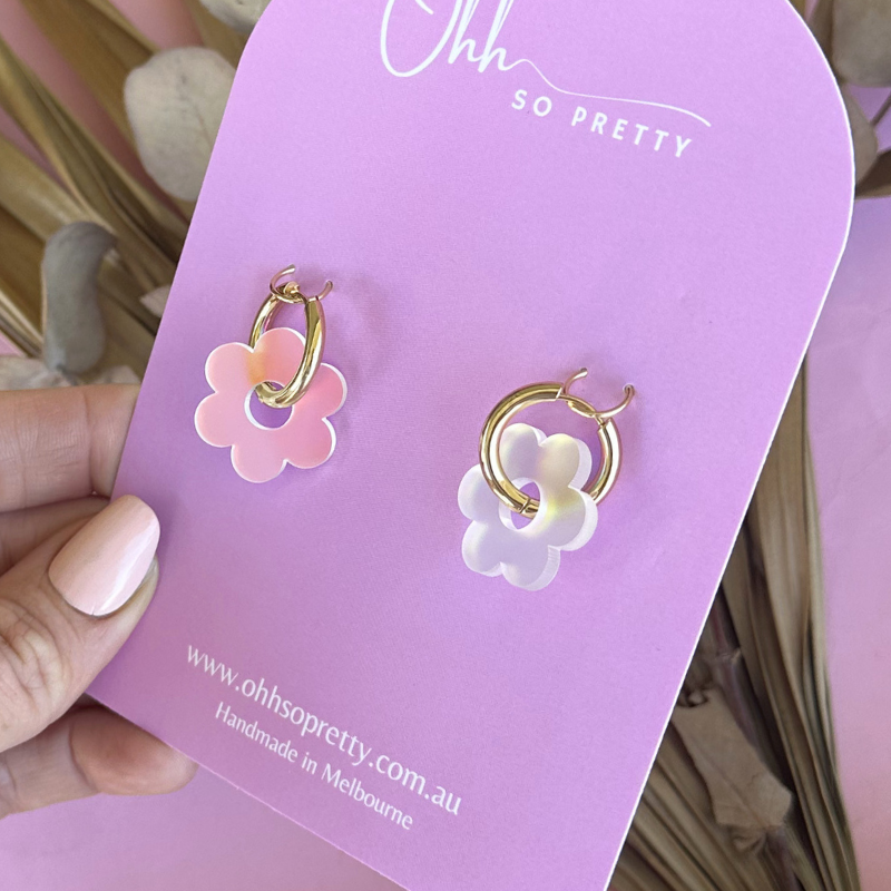 Translucent Daisy Hoop Acrylic