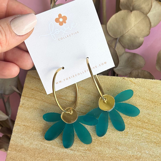 Jumbo Daisy Hoop Teal