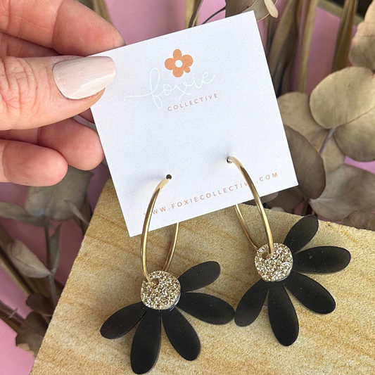 Jumbo Daisy Hoop Black