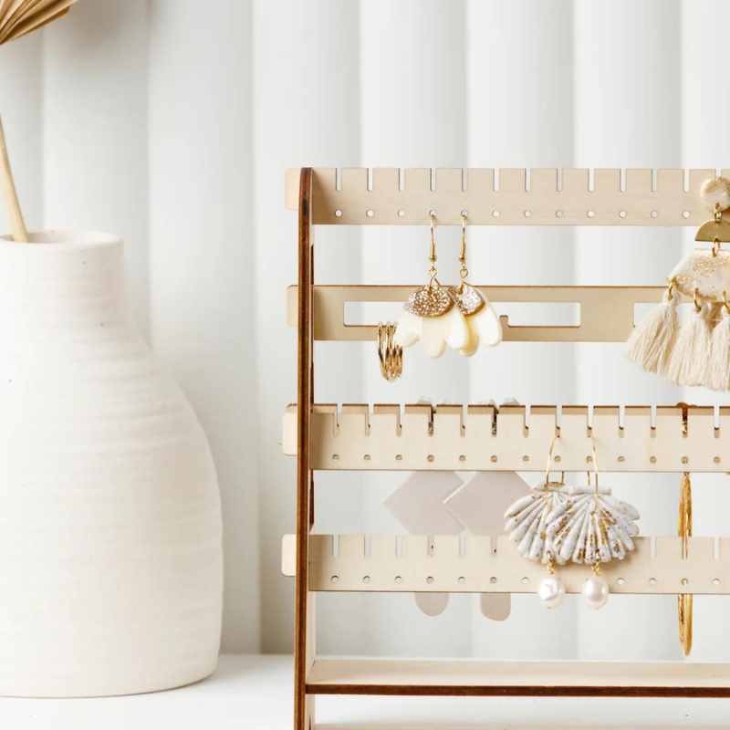 Gold top earring stand