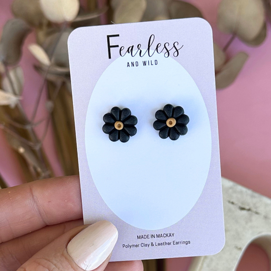 Black Daisy Studs