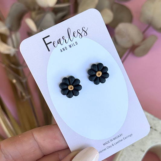 Black Daisy Studs