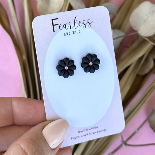 Black Daisy Studs