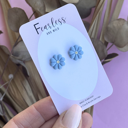 Sky Blue Daisy Studs