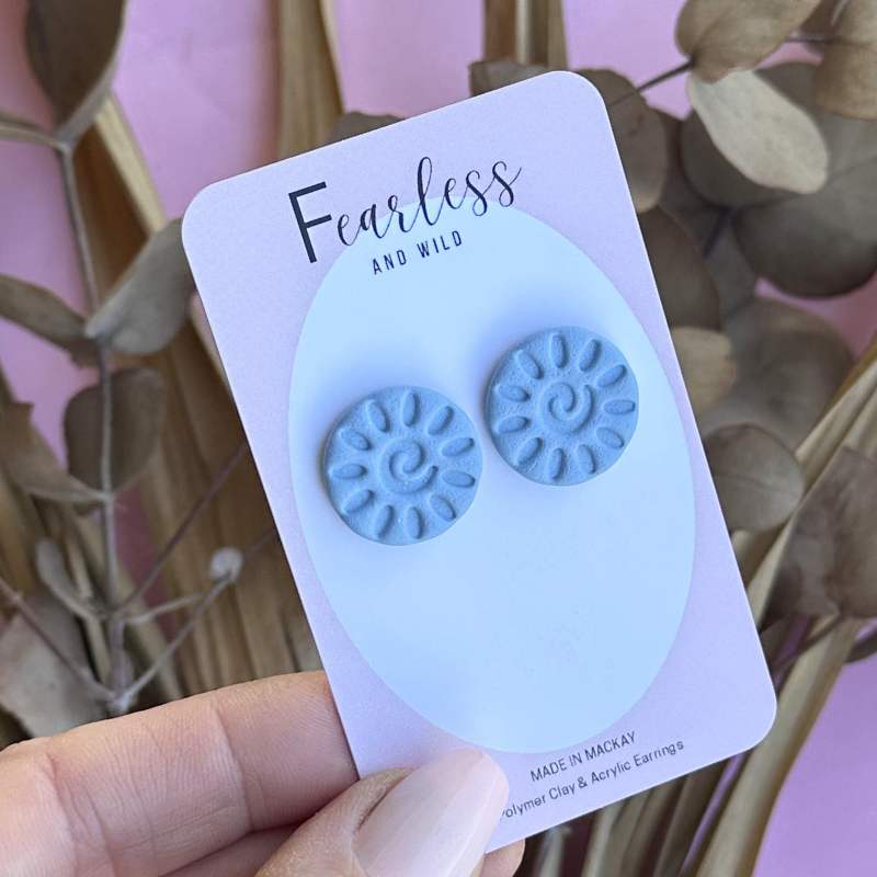 Alexia Statement Stud Sky Blue