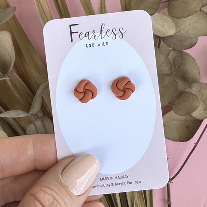 Burnt Orange Knot Stud