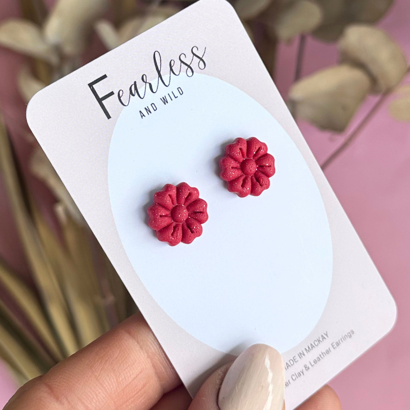 Red Bloom Studs