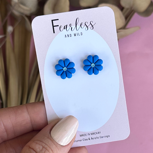 Cobalt Daisy Studs