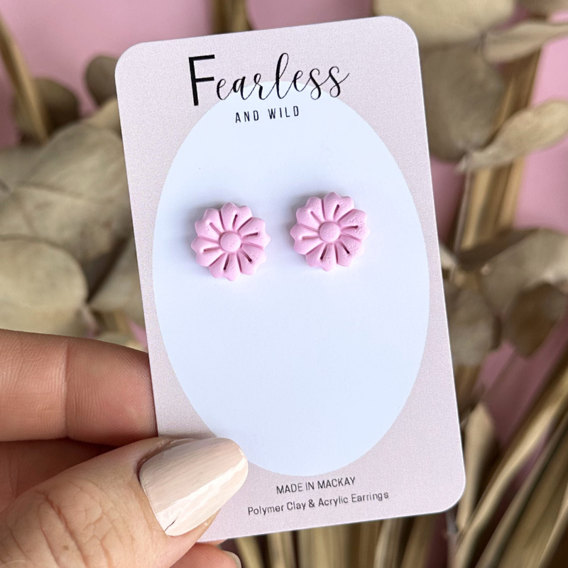 Pink Bloom Studs