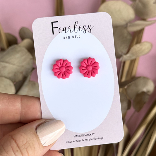 Hot Pink Bloom Studs