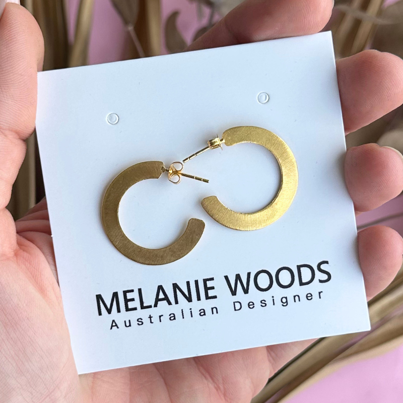 Gold Flat Round Petite Hoops