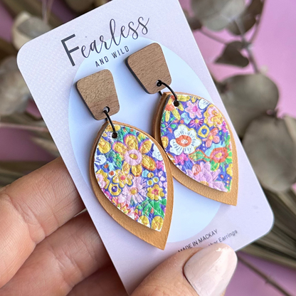 Iris Petal Leather Drop