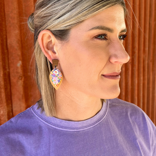 Iris Petal Leather Drop