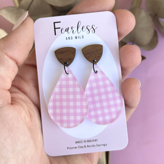 Tia Pink Gingham Acrylic