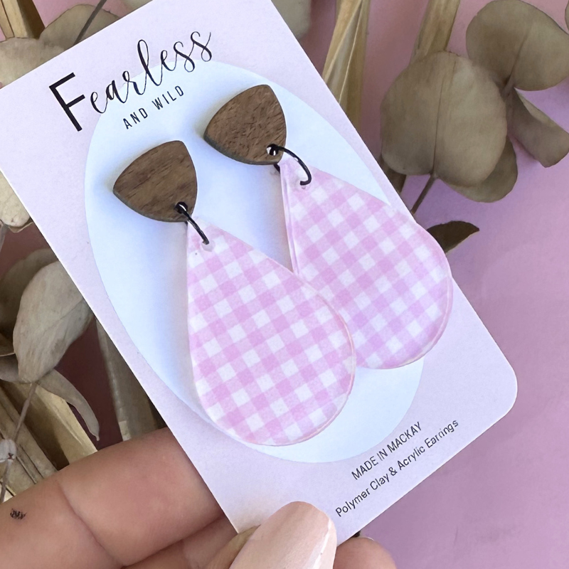 Tia Pink Gingham Acrylic