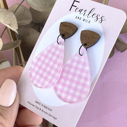 Tia Pink Gingham Acrylic