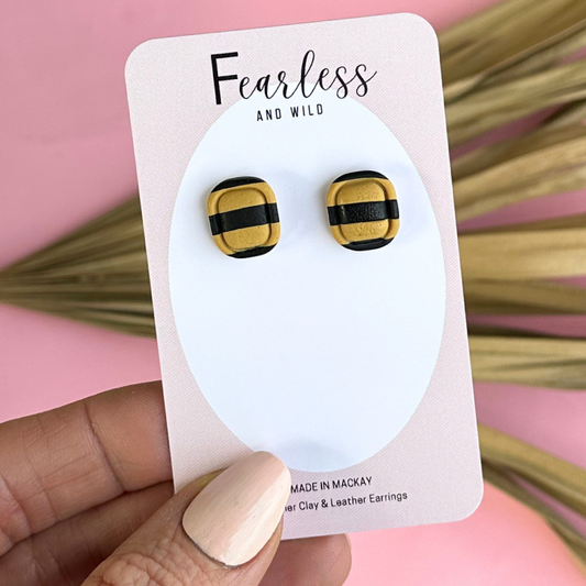 Rectangle Mustard Studs