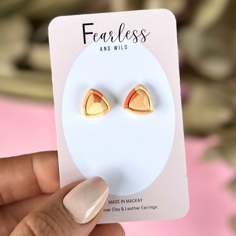 Triangle Yellow Confetti Stud