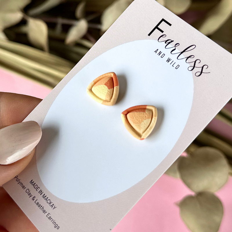 Triangle Yellow Confetti Stud