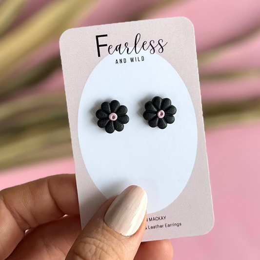 Black Daisy Studs