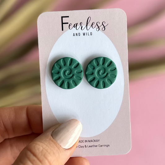 Alexia Statement Stud Forest Green