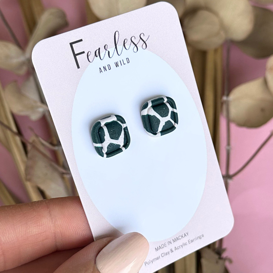 Square Forest Green Stud