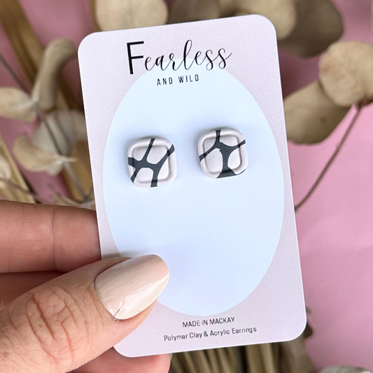 Square Monochrome Stud