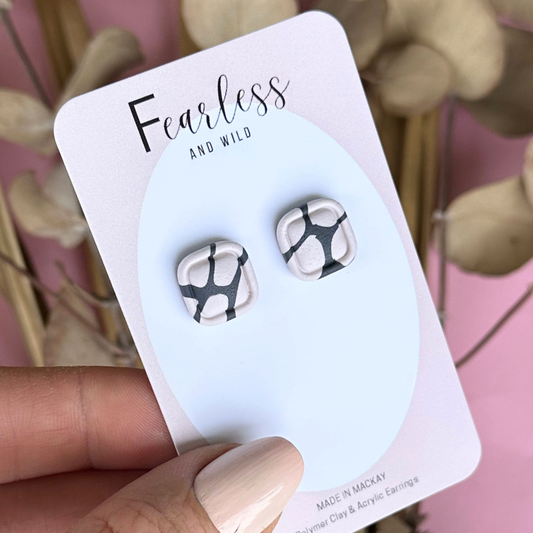 Square Monochrome Stud