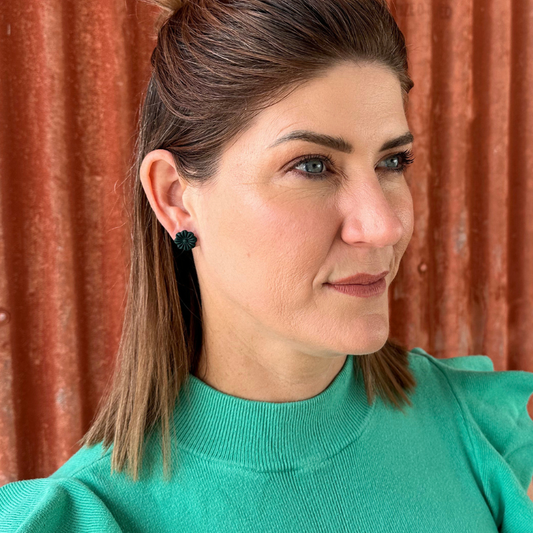 Forest Green Posy Studs