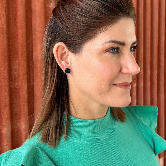 Forest Green Knot Stud